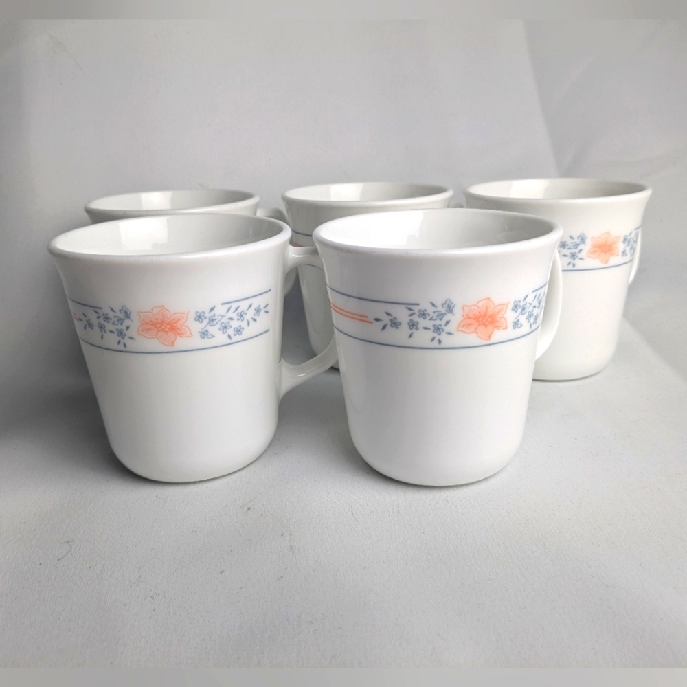 BUNDLE Of 5 Corelle Dinning Apricot Grove Coffee Mug CORNINGWARE USA Vintage 90